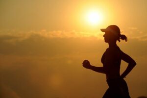 Running Shoes Woman in Sunlight